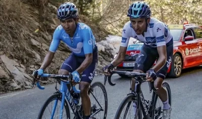 Nairo Quintana y Egan Bernal, ciclistas colombianos. 