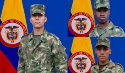 Los tres soldados asesinados por disidencias de las FARC.