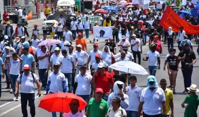 Marcha de Trabajadores en Barranquilla.