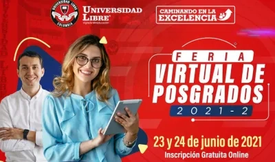 Los días 23 y 24 de junio se realizará la Feria Virtual de Posgrados de Unilibre Seccional Barranquilla.