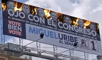 Valla que tendrá que desmontar Miguel Uribe Turbay.