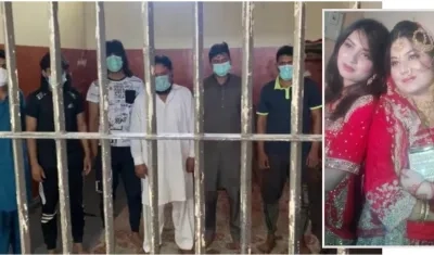 Los detenidos en Pakistán por las muertes de Aneesa Abbas y Arooj Abbas, a la derecha.