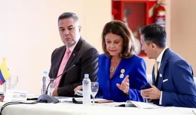 La vicepresidenta y canciller de Colombia, Marta Lucía Ramírez, durante la VII Reunión de Jefes de Estado y de Gobierno y Altas Autoridades de Prosur. 