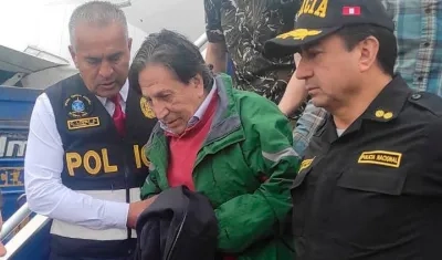El expresidente peruano Alejandro Toledo a su llegada a Lima. 