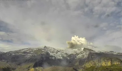 Cima del volcán Nevado del Ruiz de su último reporte.