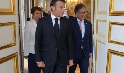 Emmanuel Macron y Gustavo Petro.