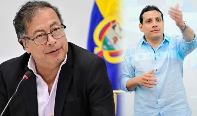 El presidente Gustavo Petro y el candidato a la Alcaldía de Santa Marta Jorge Agudelo