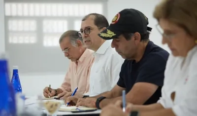 El Fiscal General Francisco Barbosa, el gobernador Eduardo Verano y el alcalde Alex Char.