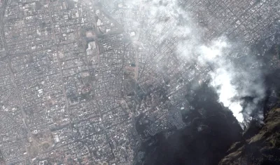 Imagen satelital de los incendios forestales en Colombia