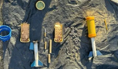 Explosivos encontrados por las autoridades en el Cauca. 