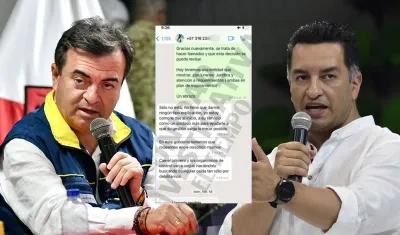Olmedo López y y el secretario de Transparencia, Andrés Idárraga