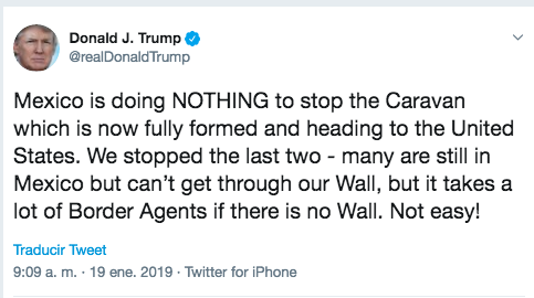 Este es el tuit de Donald Trump.