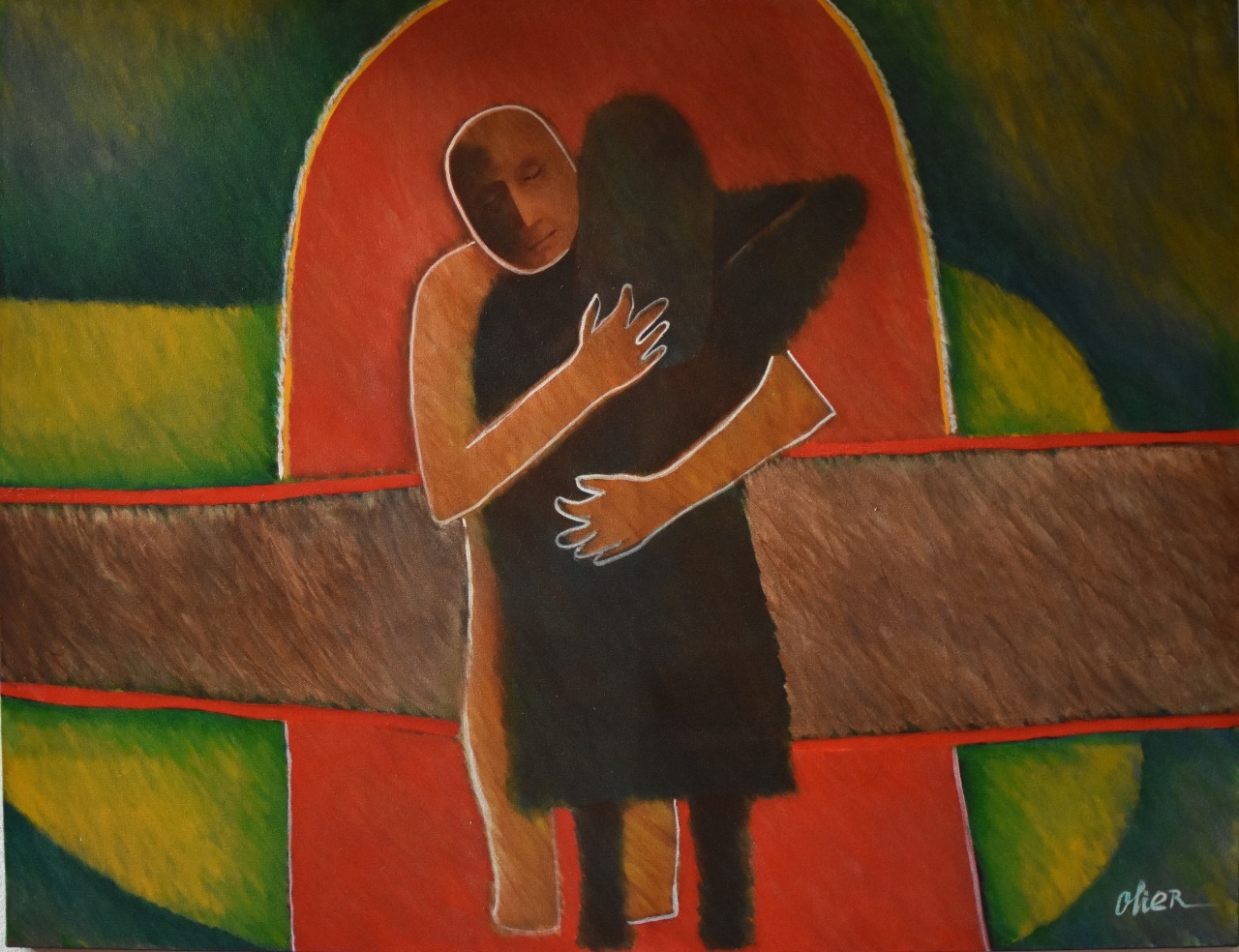 'Pareja abrazándose', obra del maestro Aníbal Olier.