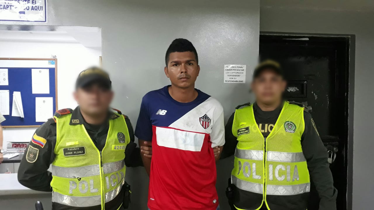 Raúl Barrios Altamar, capturado por la Policía.