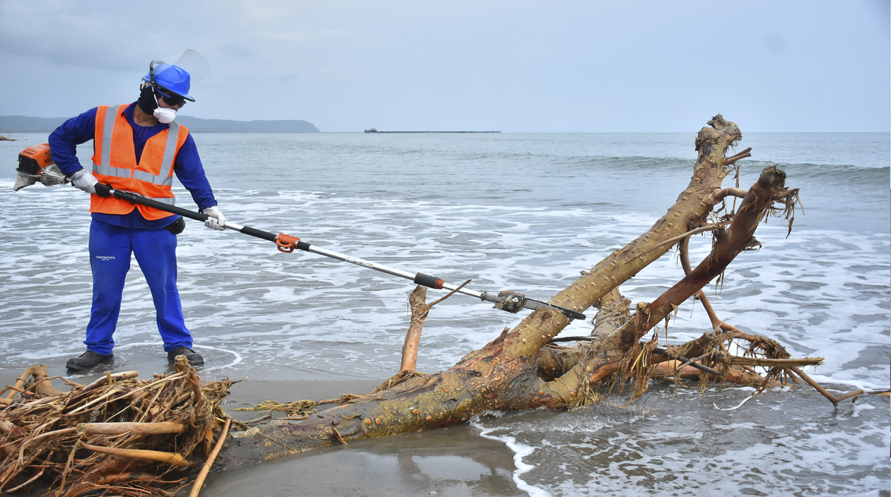 Más de 40 operarios de la Triple A trabajan en jornadas de limpieza en las playas del Atlántico