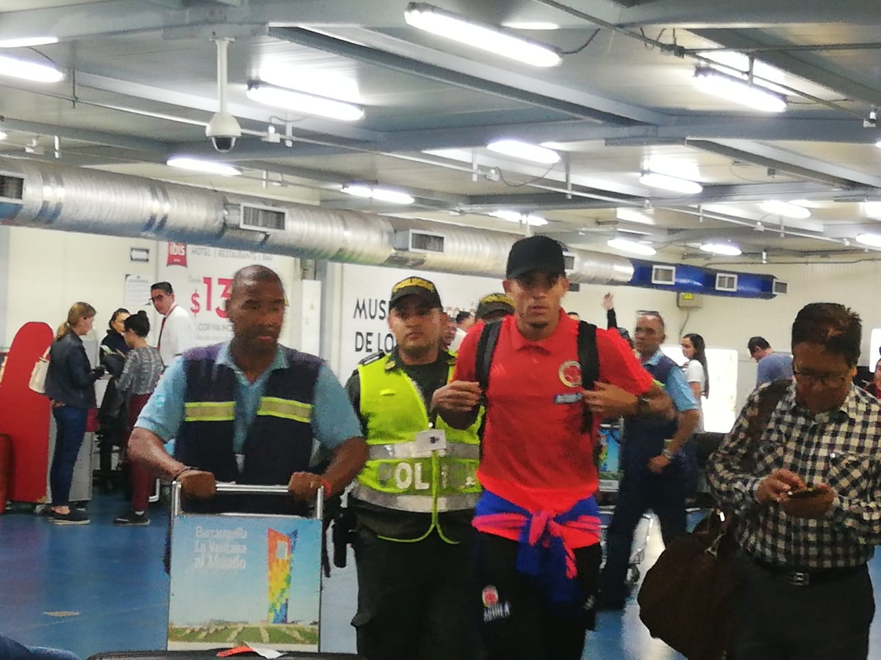 El delantero Luis Díaz a su llegada a Barranquilla.