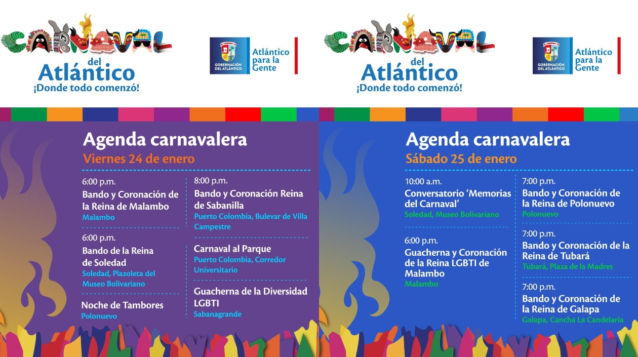 Programación fin de semana Carnaval del Atlántico.