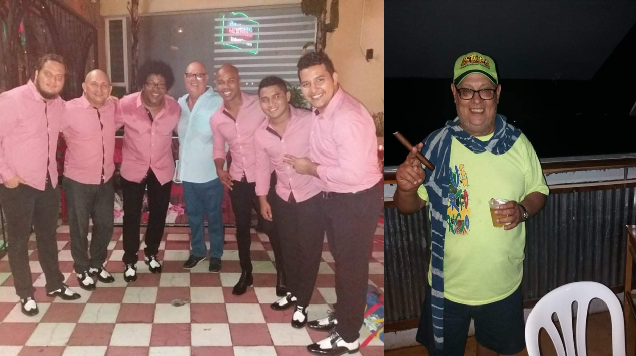 Pachapo con miembros de la orquesta Comparsa Latina All Stars, con la que grabó el disco