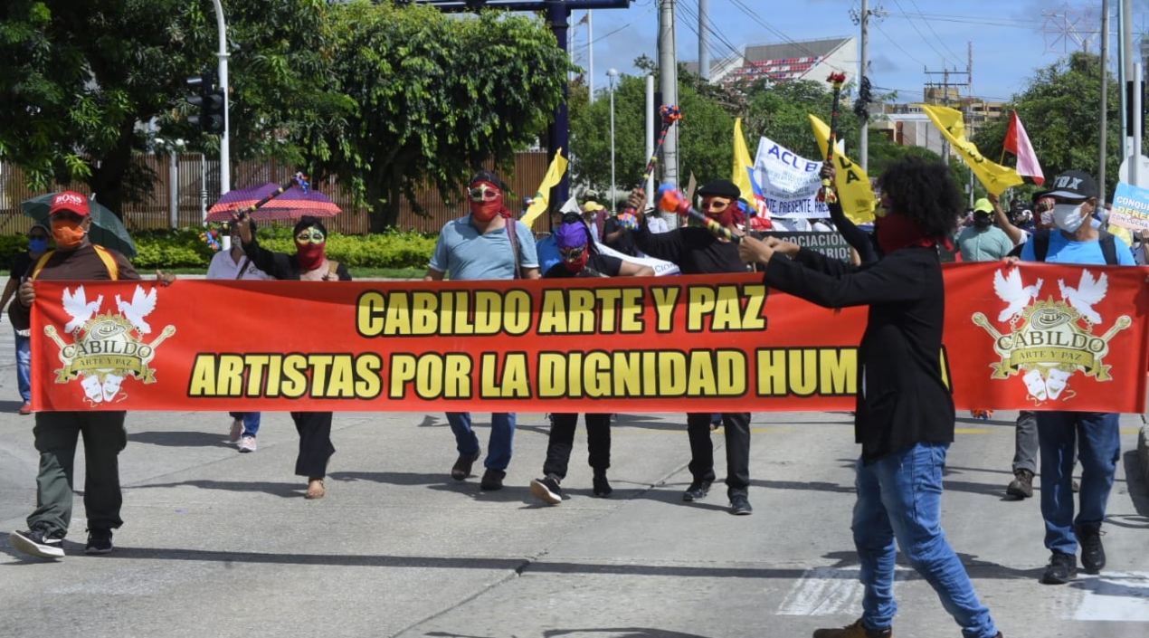 Marcha realizada este jueves en Barranquilla. 