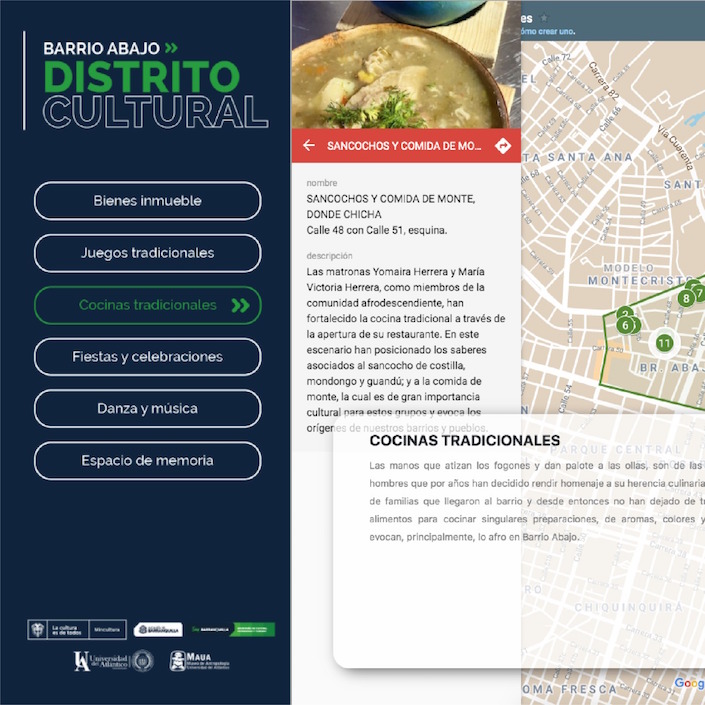La gastronomía descrita en la cartografía digital.