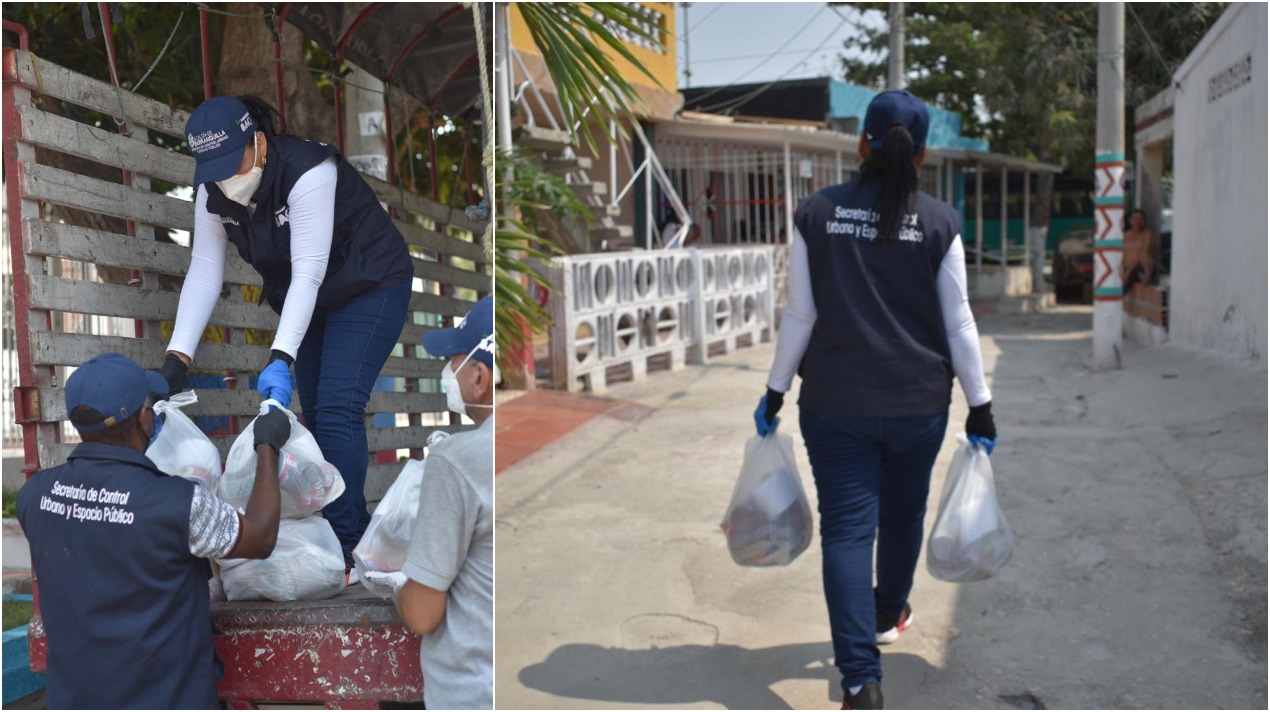 La Secretaría de Control Urbano y Espacio Público entregó 2.452 auxilios alimentarios a vendedores estacionarios, semiestacionarios y ambulantes.