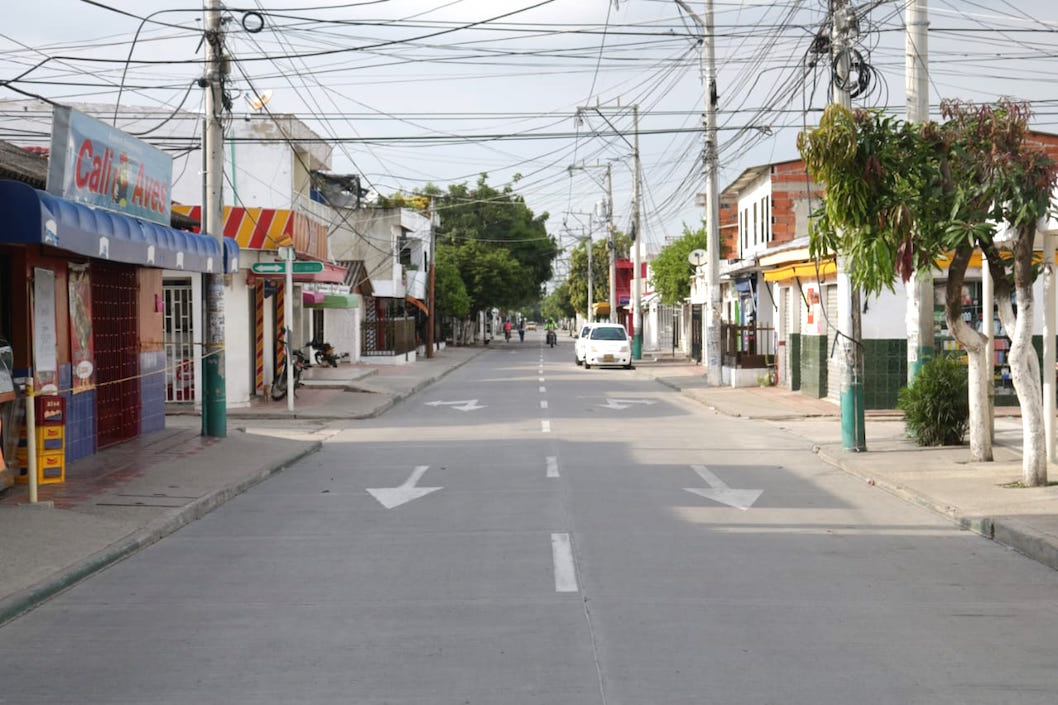 Una de las vías principales de Galapa.