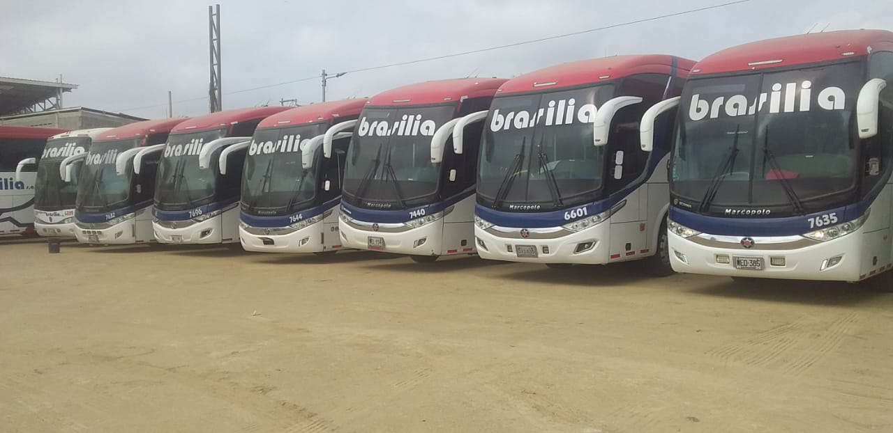 Buses paralizados de Expreso Brasilia.