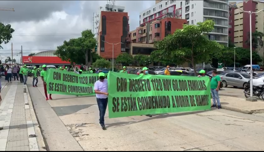 Protesta de Centrales Obreras en Barranquilla