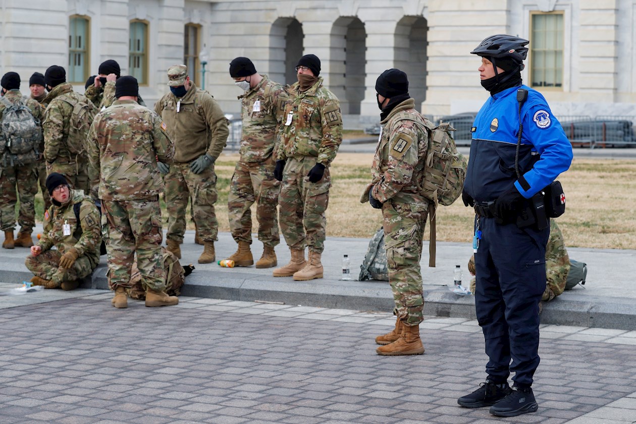 La Guardia Nacional desplegada antes de la posesión de Joe Biden.