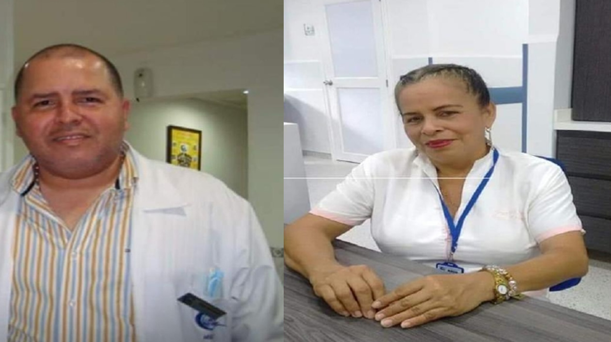 Hernando Padilla, médico, y Yenit Tejera Brochero, auxiliar de enfermería.