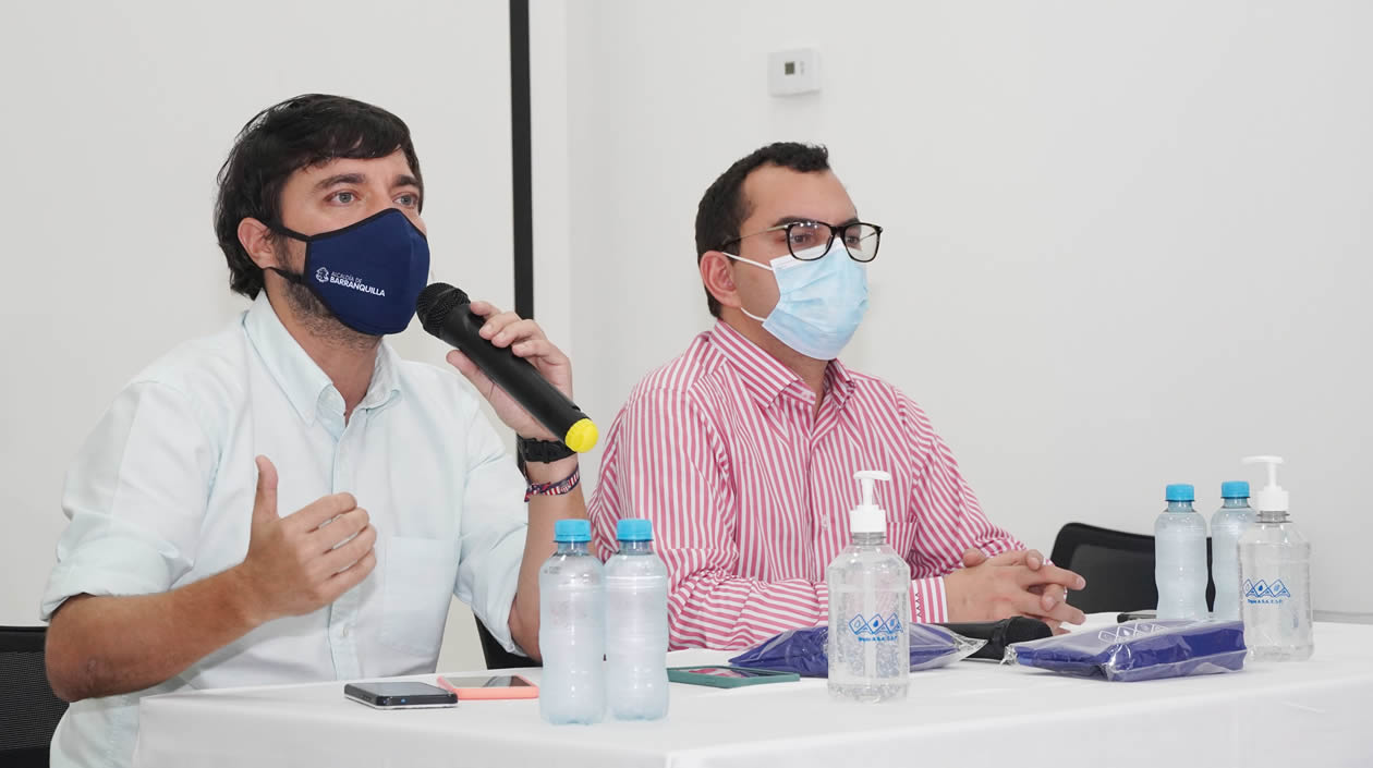 El Alcalde de Barranquilla, Jaime Pumarejo, y el presidente de la SAE, Andrés Ávila