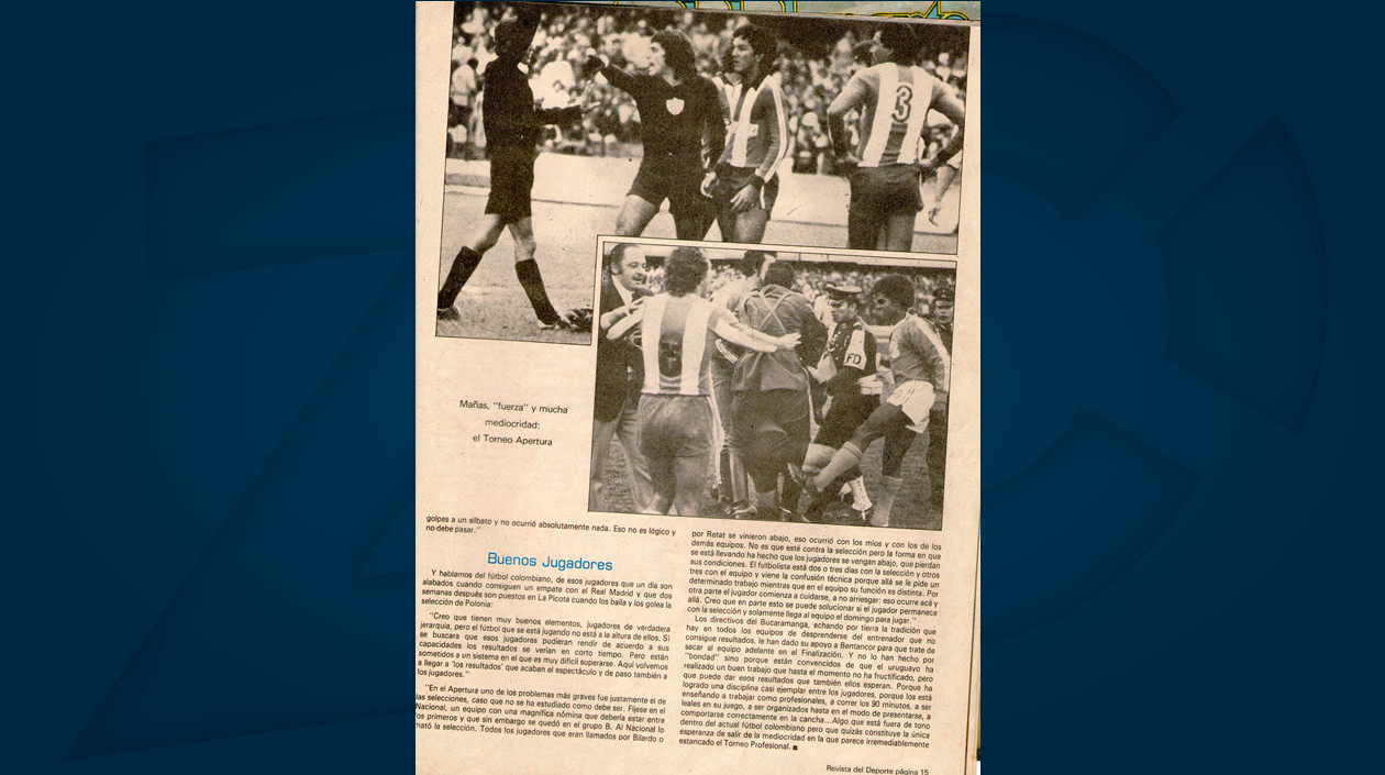 La gresca en el Campín de Bogotá entre Millonarios y Junior en la definición del Torneo Apertura de 1976