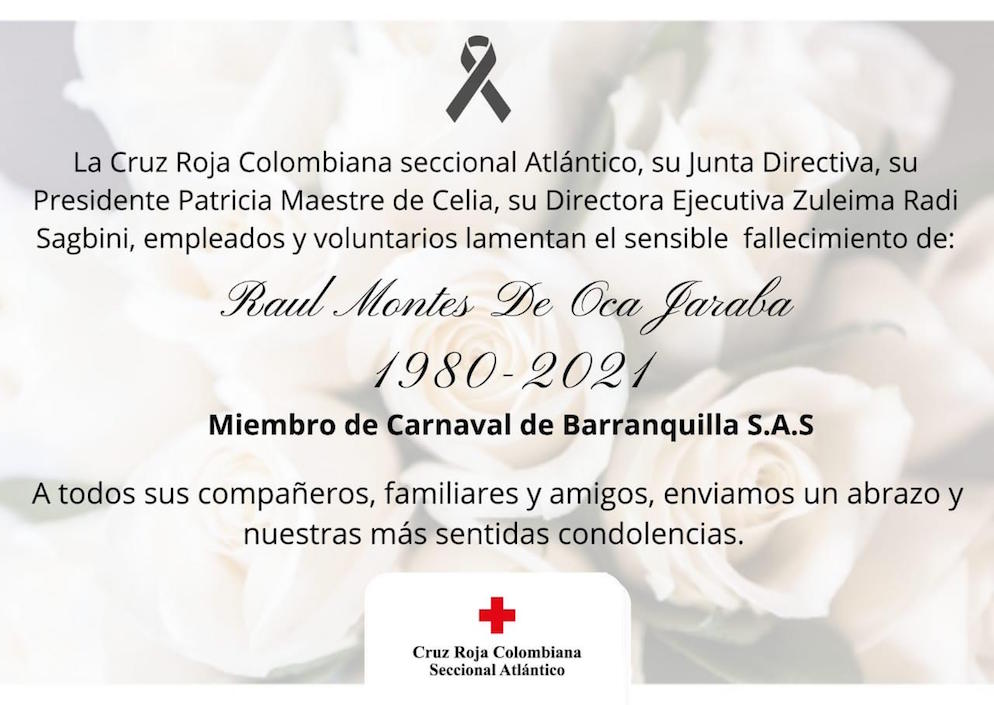 Mensaje de la Cruz Roja Colombiana.