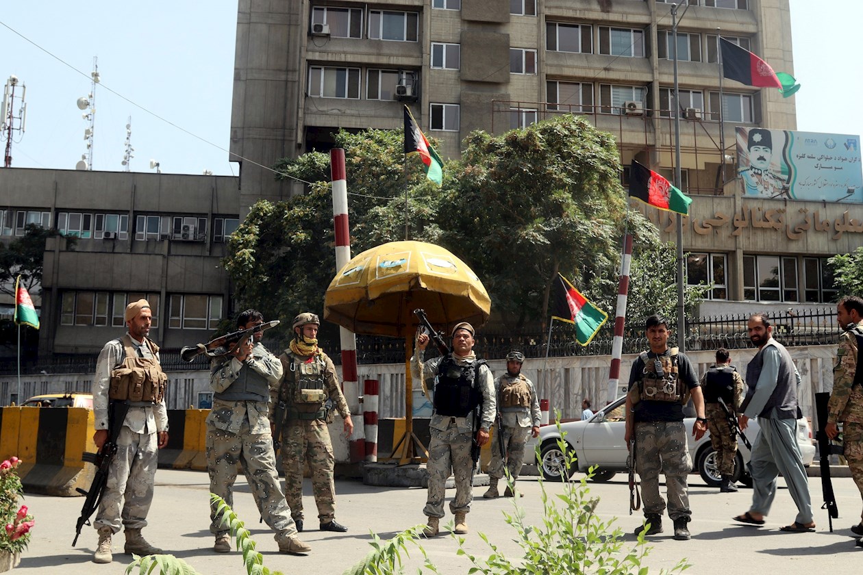 Tropas militares afganas en Kabul.