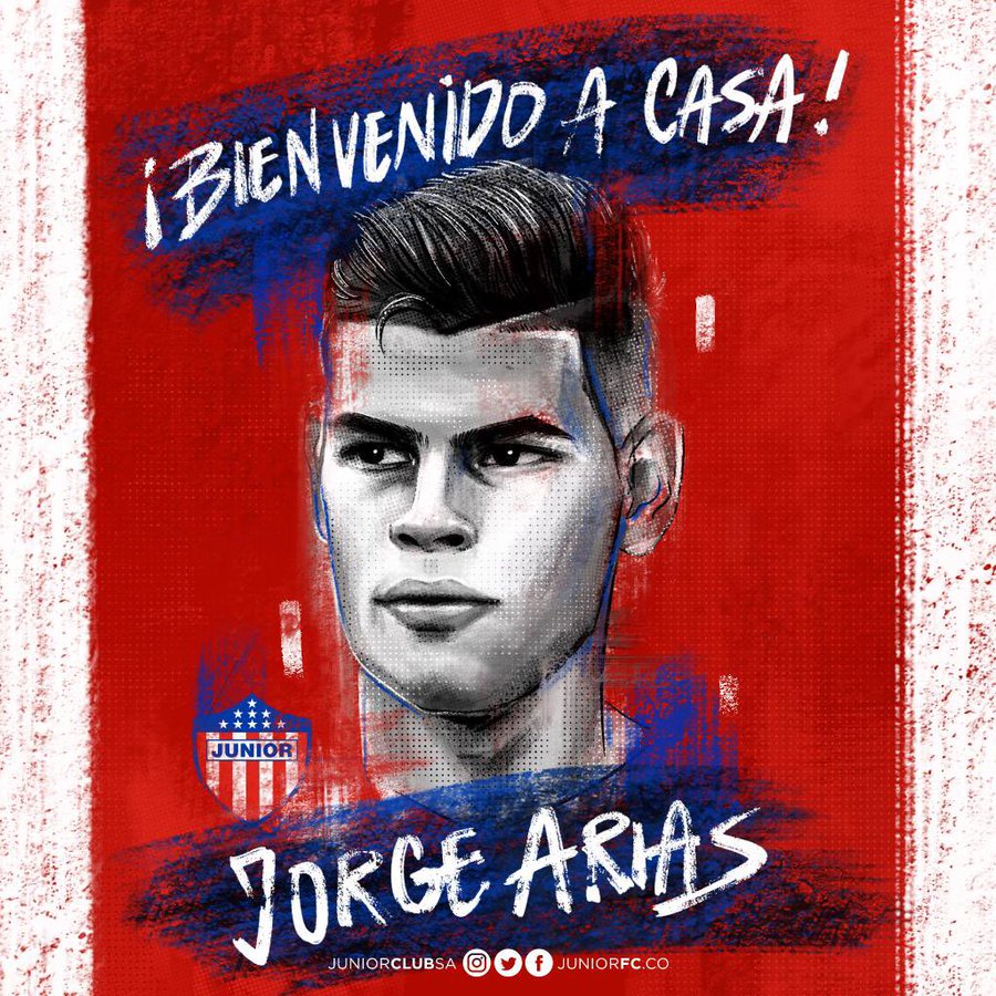Así fue anunciado Jorge Arias en Junior. 