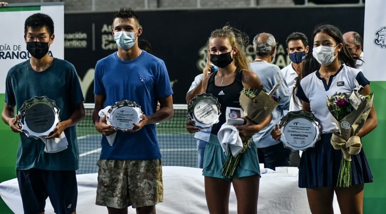 Los tenistas finalistas de la Parada Mundial de Tenis en Barranquilla.