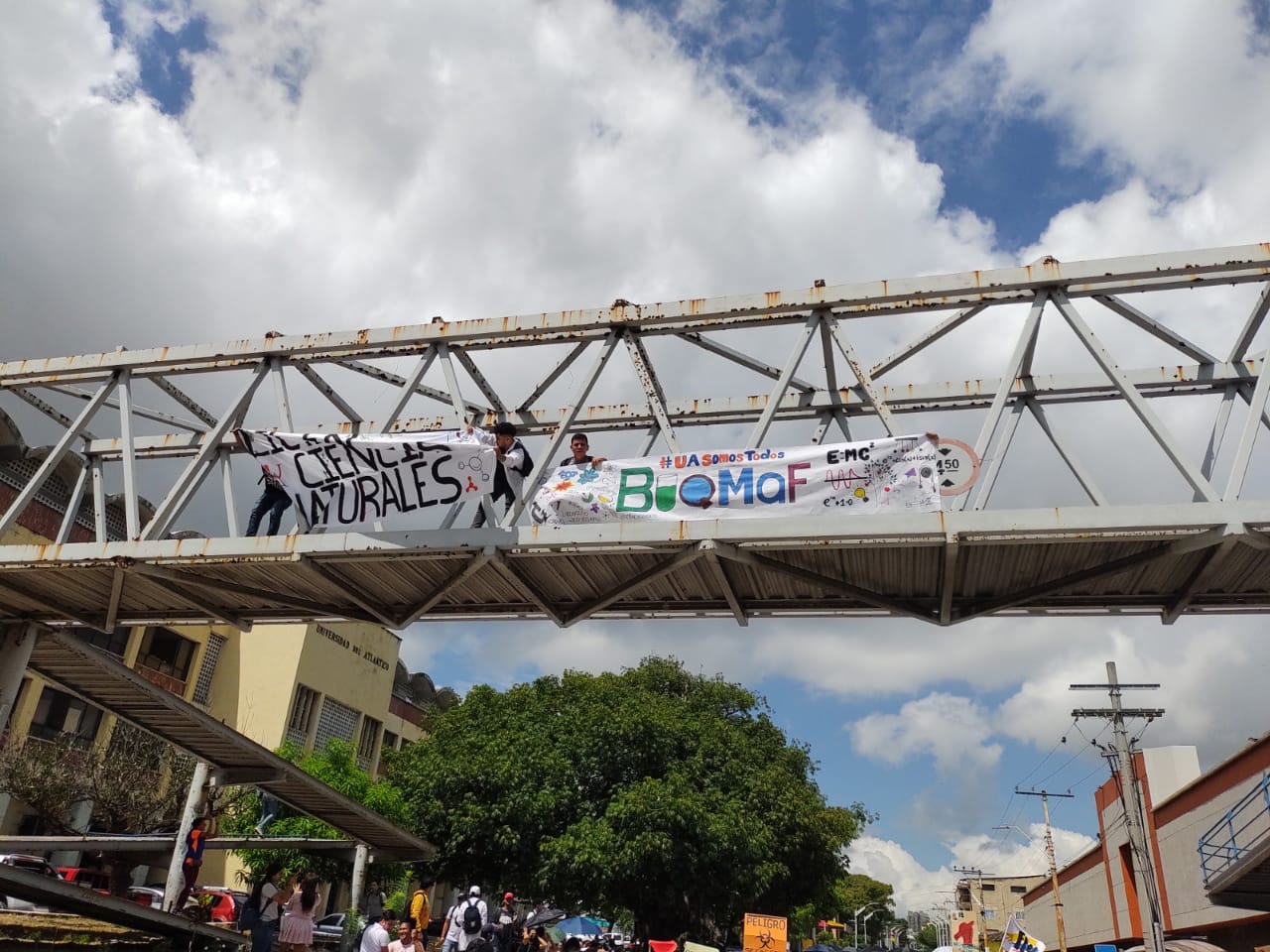 Protesta en la Universidad del Atlántico, sede Centro.