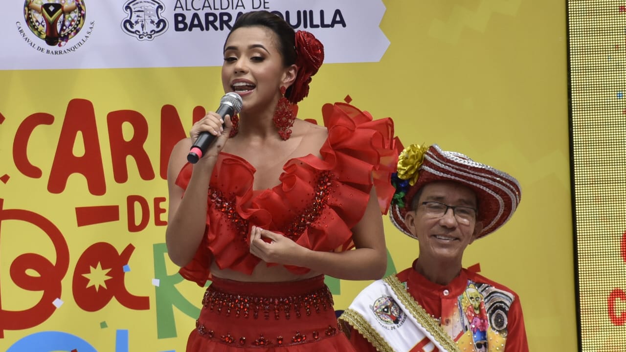 Intervención de la Reina del Carnaval, Natalia De Castro González, en la rueda de prensa sobre la programación del Carnaval 2023.