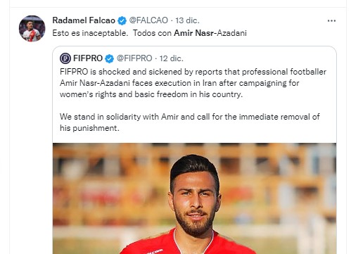 El mensaje de rechazo de Falcao.