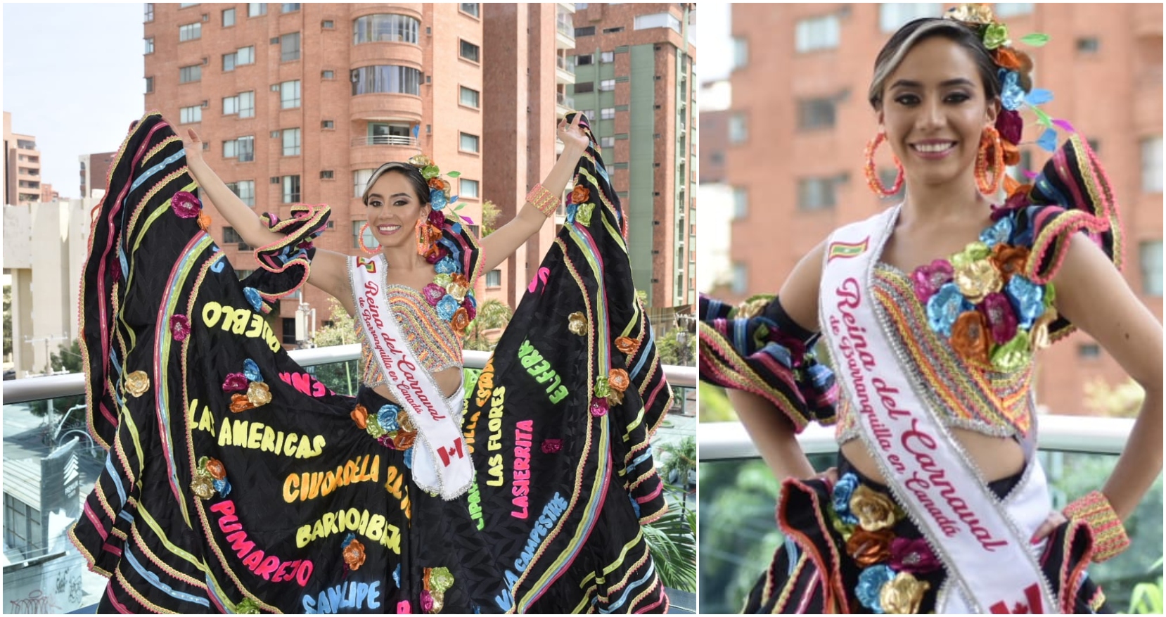 Paula Bernal Quintero, reina del Carnaval de Barranquilla en Canadá.