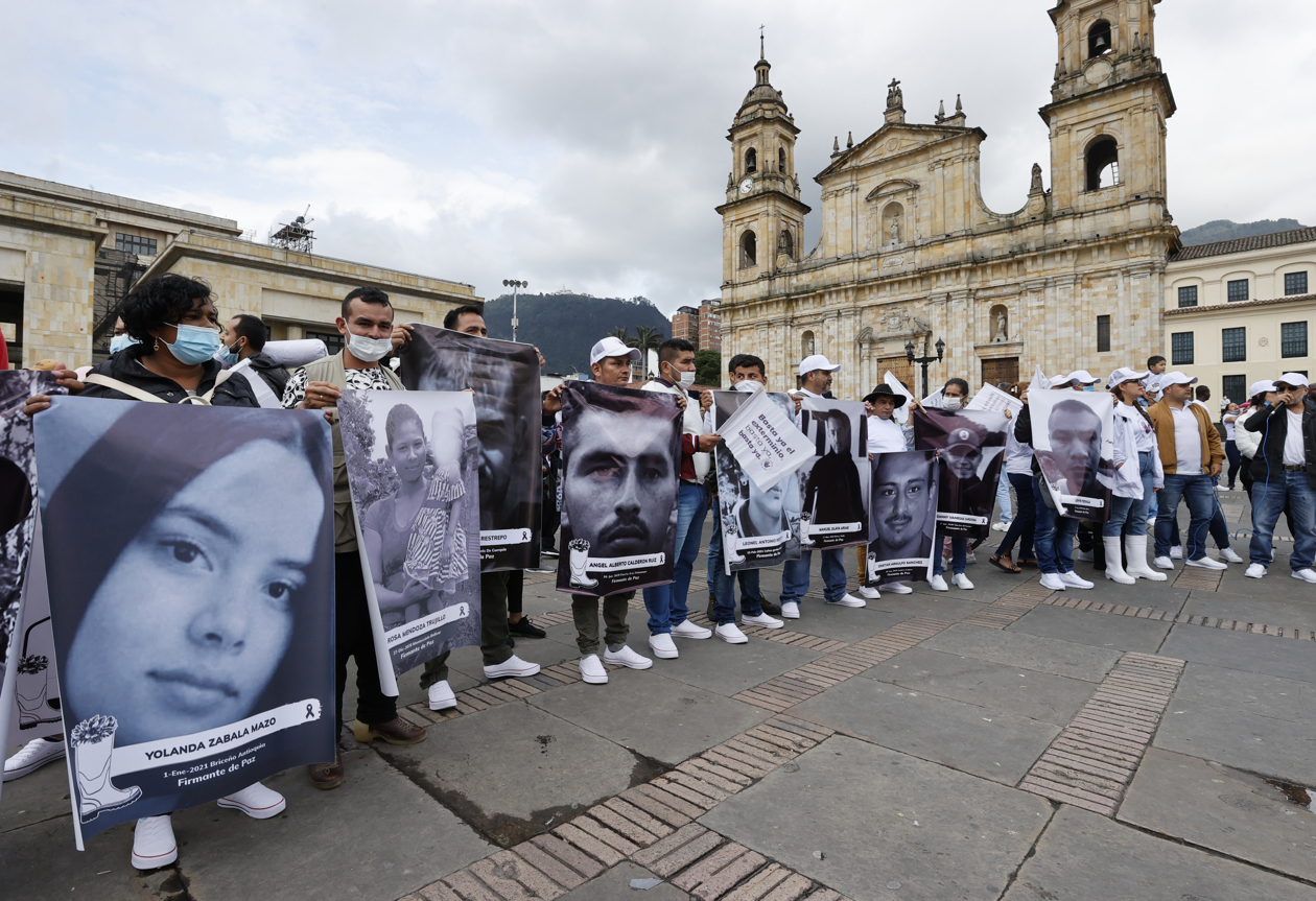 Imagen de la protesta en Bogotá.