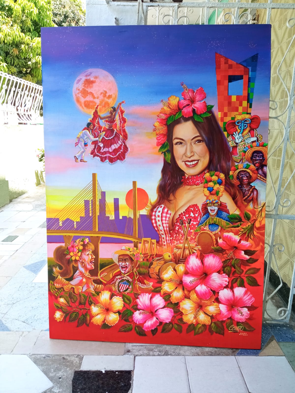 La obra dedicada a la Reina del Carnaval de Barranquilla 2022, Valeria Charris Salcedo.