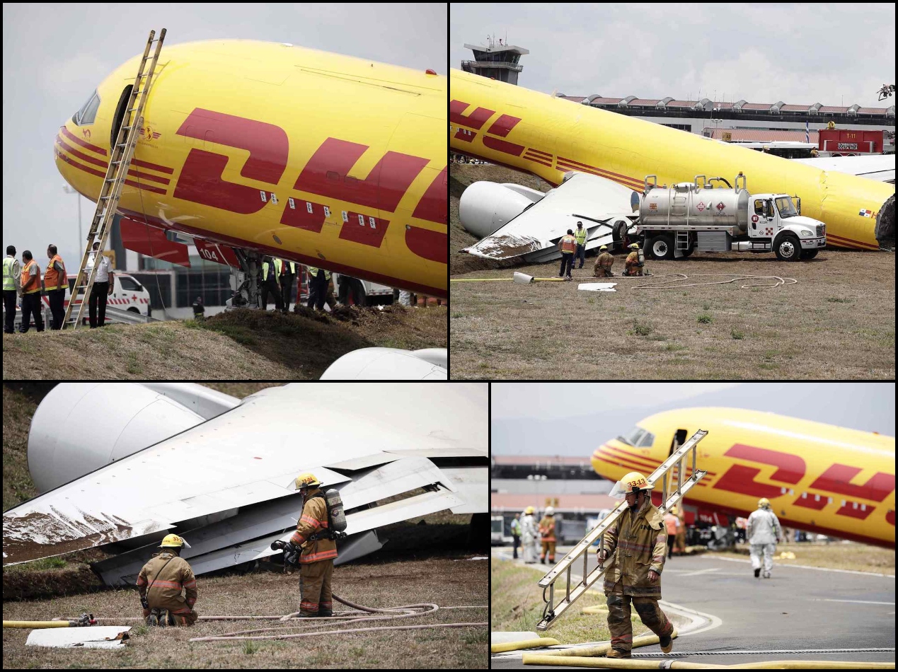 Así quedó la aeronave tras el accidente.