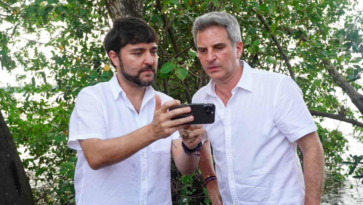 El Alcalde de Barranquilla, Jaime Pumarejo y el Ministro de Ambiente, Carlos Correa.