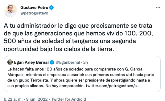Trino del candidato presidencial Gustavo Petro