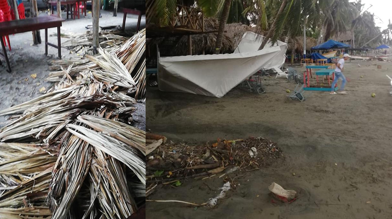 Casetas destruidas en las playas de Santa Verónica