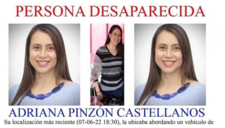 Los carteles con los que buscaban a Adriana Pinzón.