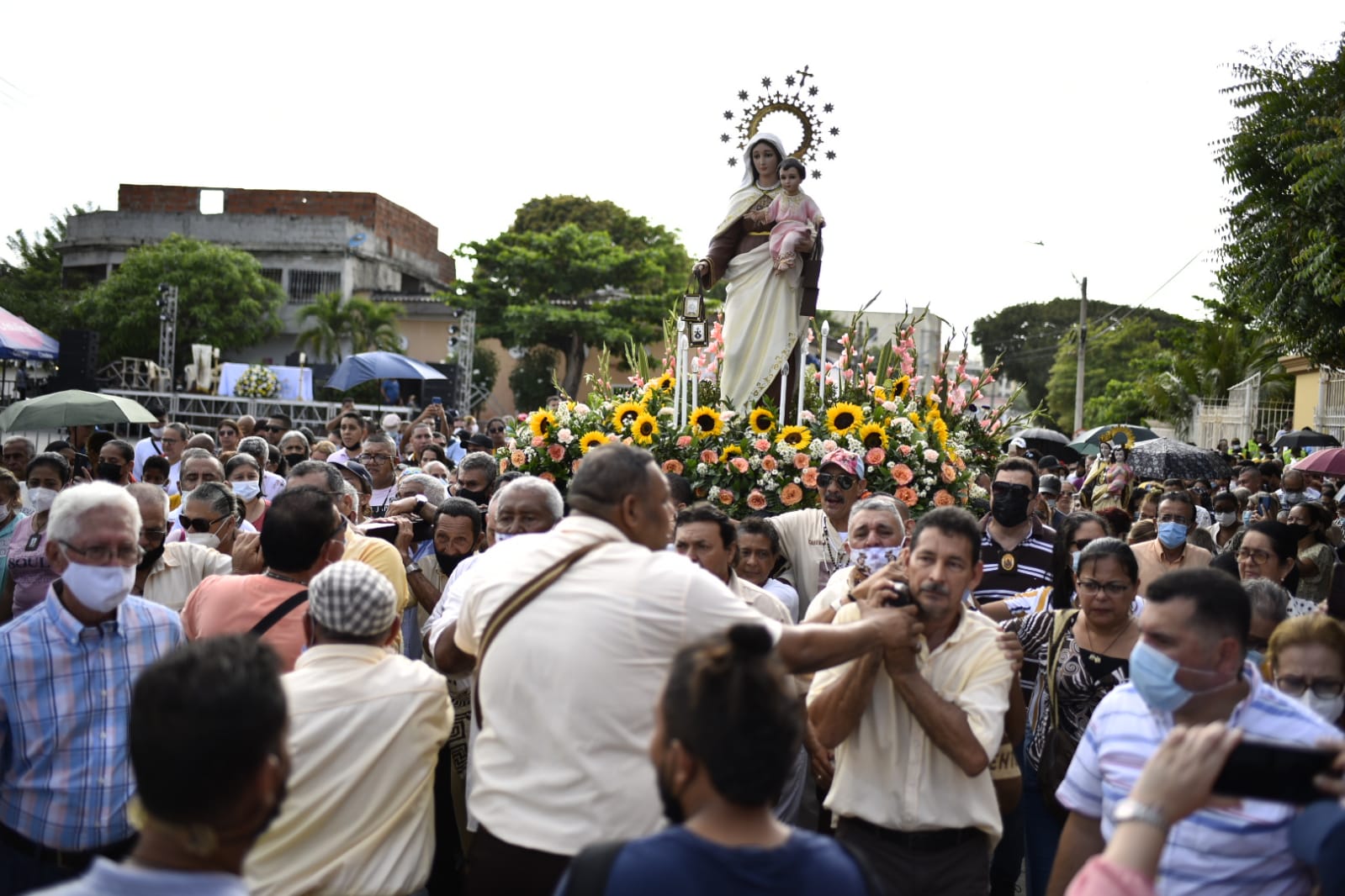 Procesión de la Virgen del Carmen en Barranquilla. 