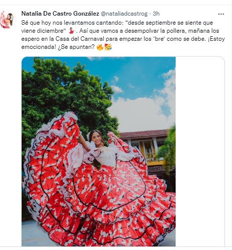 La Reina del Carnaval 2023, Natalia De Castro, en el mensaje sobre septiembre.