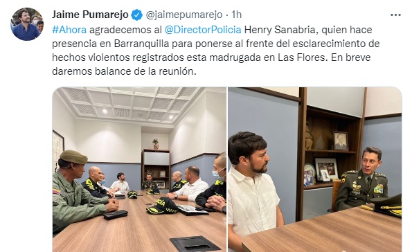 Pumarejo agradeció la presencia del General Cely en Barranquilla.